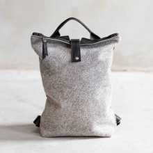 Rugtas Sandra van grijze koeienhuid