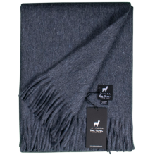 Alpaca wollen plaid in donkerblauw