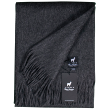 Alpaca wollen plaid in antraciet