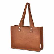 Handbag made from cognac cow leather