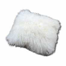 White sheepskin pillow