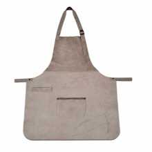 Gray leather apron