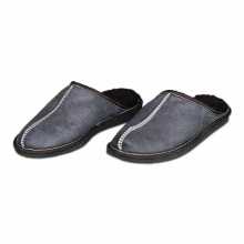 Mens slide slippers blue gray