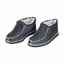 Mens moccasin slippers blue gray