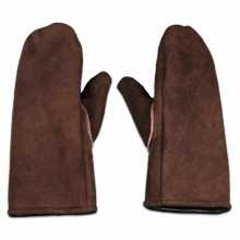 Brown mittens with lambskin insulation