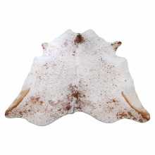 White/Cognac spotted cowhide skin